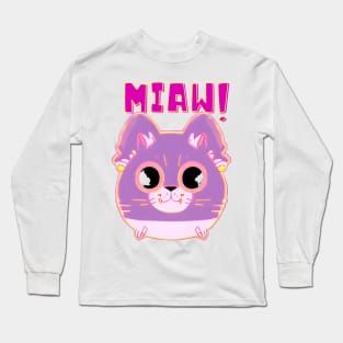 Cat Miaw - Cute and Playful Cat Design for Cat Lovers Long Sleeve T-Shirt